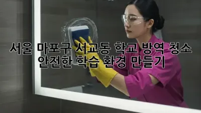 서울 마포구 서교동 학교 방역 청소: 안전한 학습 환경 만들기