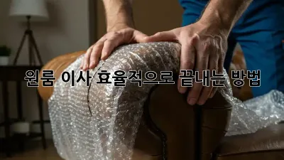 원룸 이사, 효율적으로 끝내는 방법!